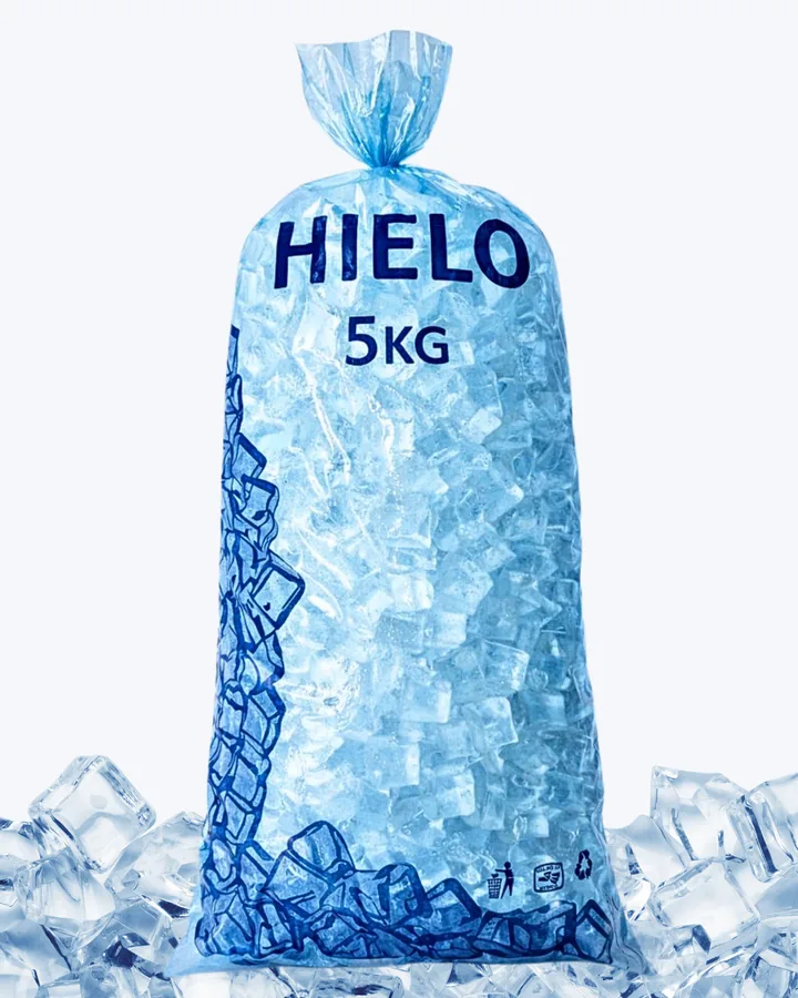 Bolsa de hielo en cubo de 5 kilogramos